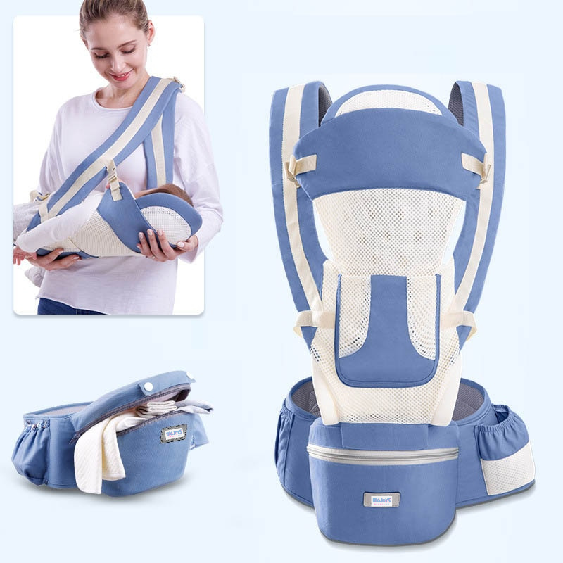 Ergonomische Babytrage mit Kängurutasche