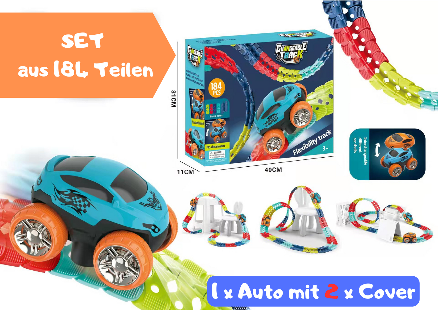 Anti Gravity Car Track - Flexible Spielzeugrennbahn