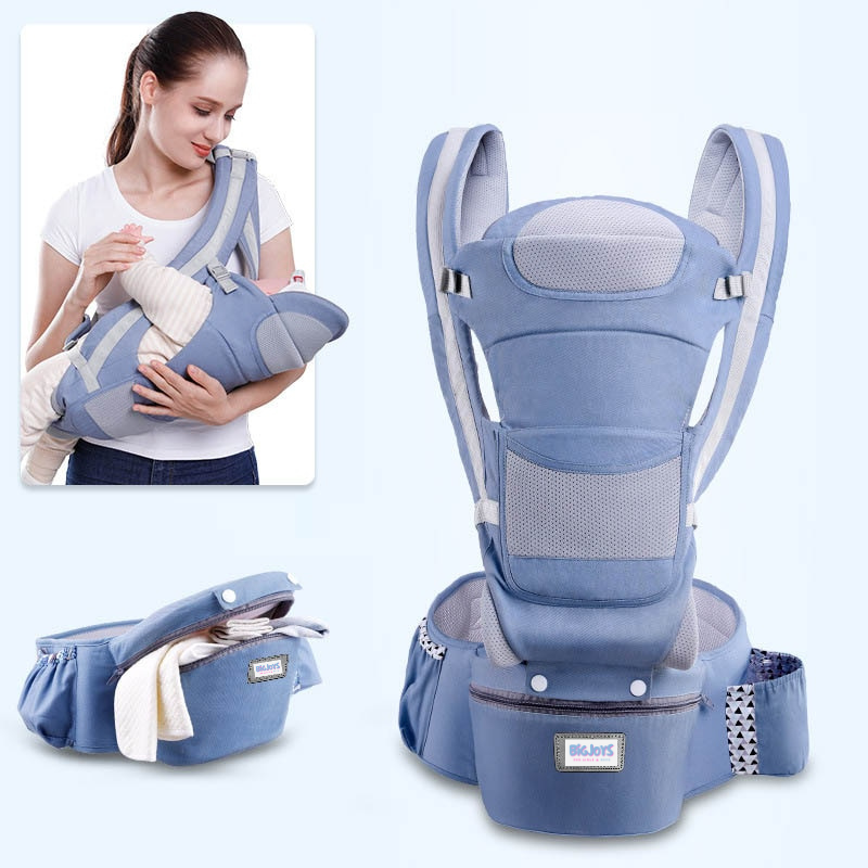 Ergonomische Babytrage mit Kängurutasche