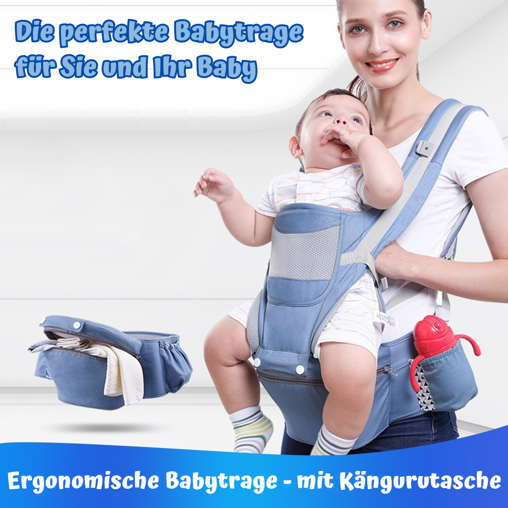 Ergonomische Babytrage mit Kängurutasche